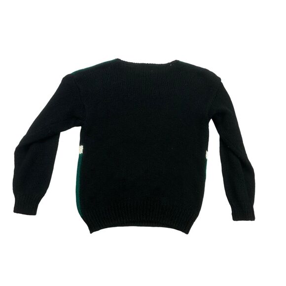 Vintage Worthington Sweater Womens Medium M Black Green Pink Geometric Pullover - Picture 2 of 12